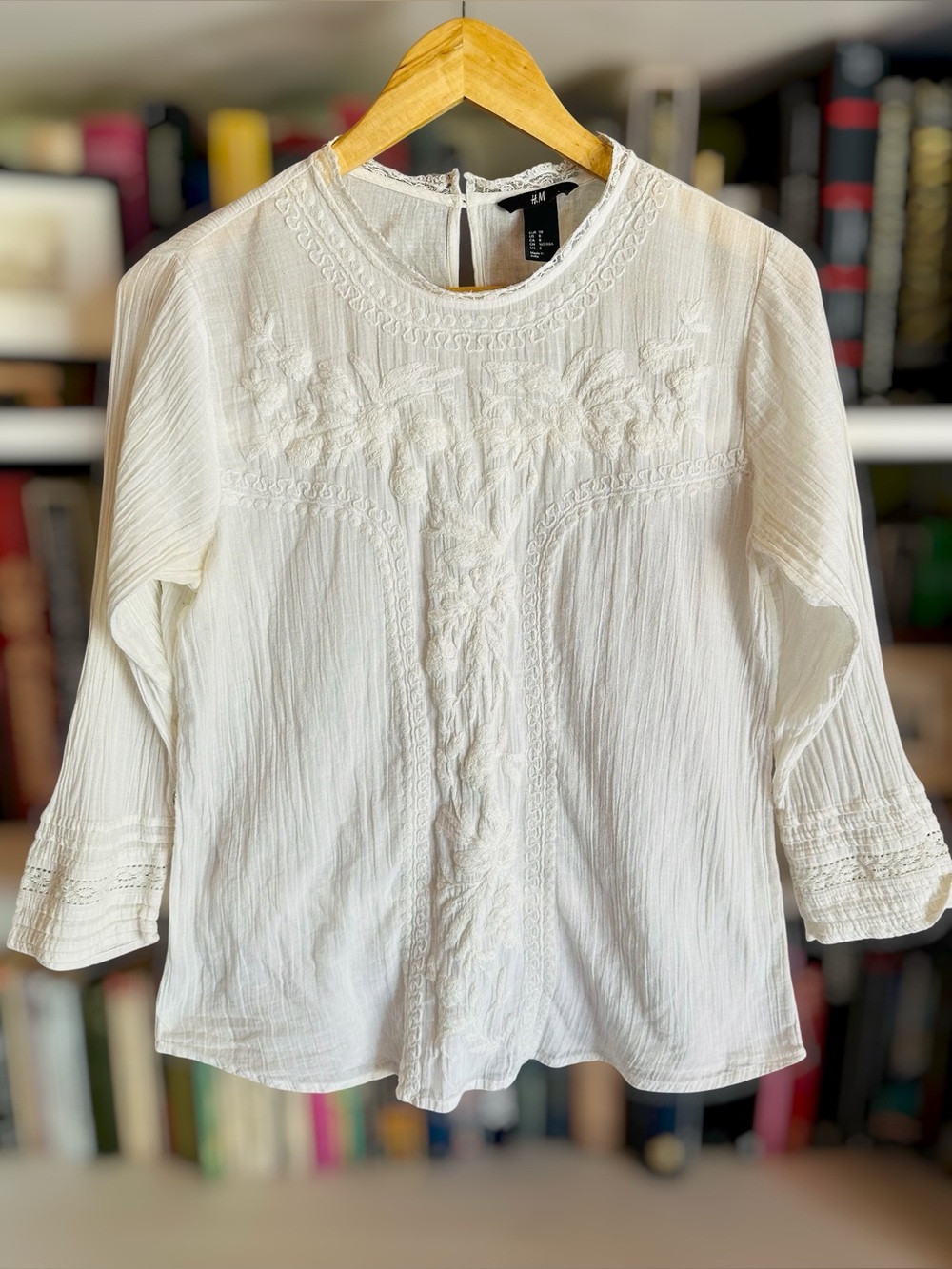 H&M Embroidered Gauzey Top 8